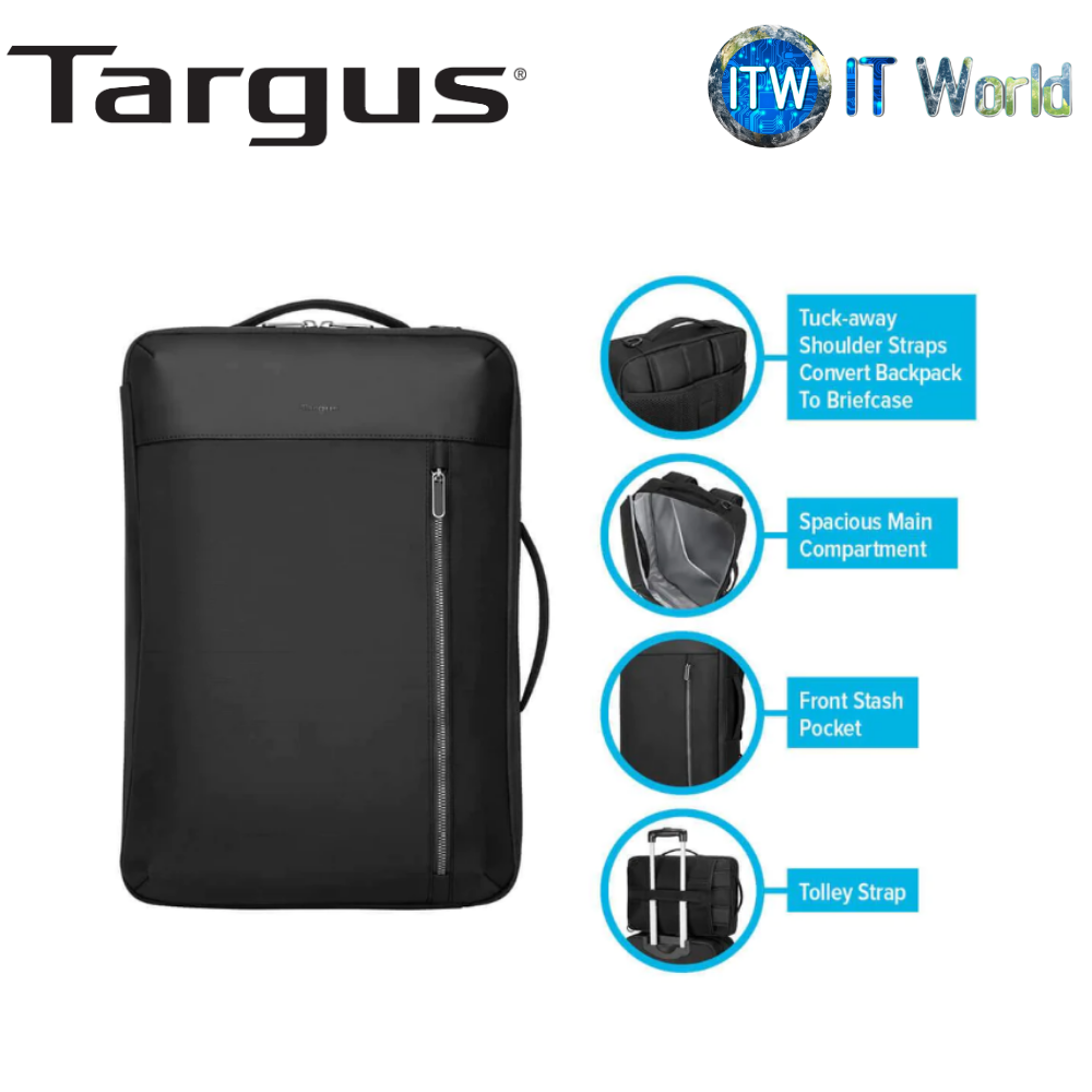 Targus TBB595GL 15.6" Urban Convertible Backpack Black (TBB595GL-70)