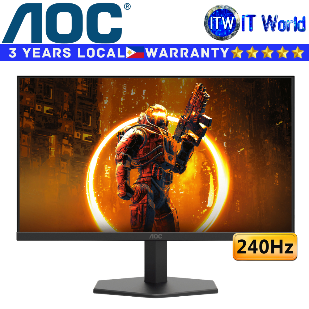 AOC Gaming Monitor 24G11ZE 23.8" 240Hz 1920x1080 FHD Fast IPS 0.3ms MPRT 1ms GTG 