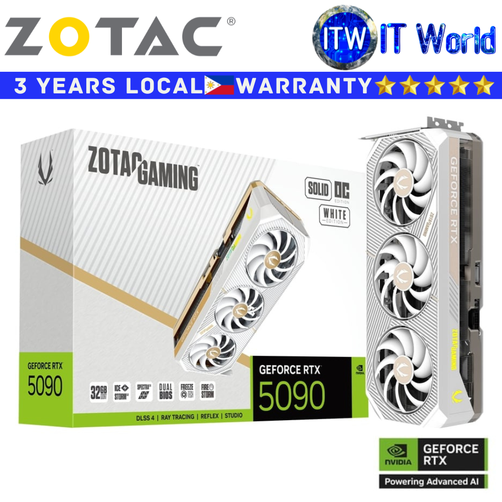 Itw | Zotac Gaming RTX 5090 32GB GDDR7 Solid OC White Edition Geforce Graphic Card (ZT-B50900Q-10P)