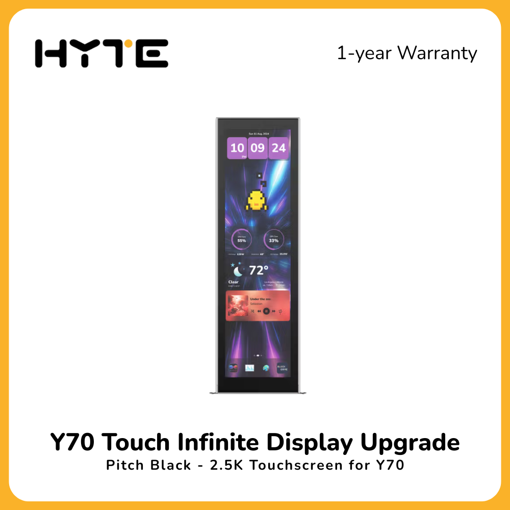 HYTE Y70 Touch Infinite - 14.9" IPS 2.5K 10-Point Touch Upgrade - Pitch Black