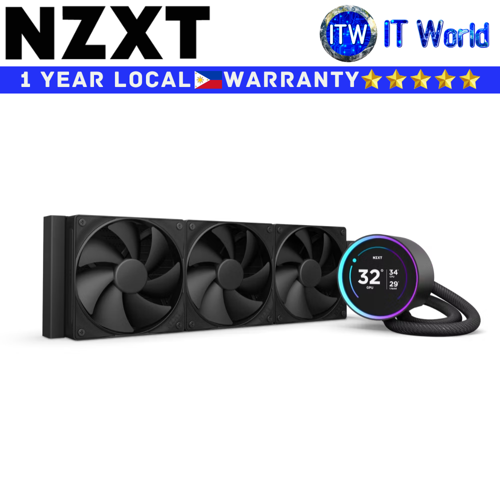 Itw | NZXT CPU Cooler Fan Kraken Elite 360 Non-RGB AIO Liquid Cooler w/ IPS LCD Black (RL-KN36E-B2)