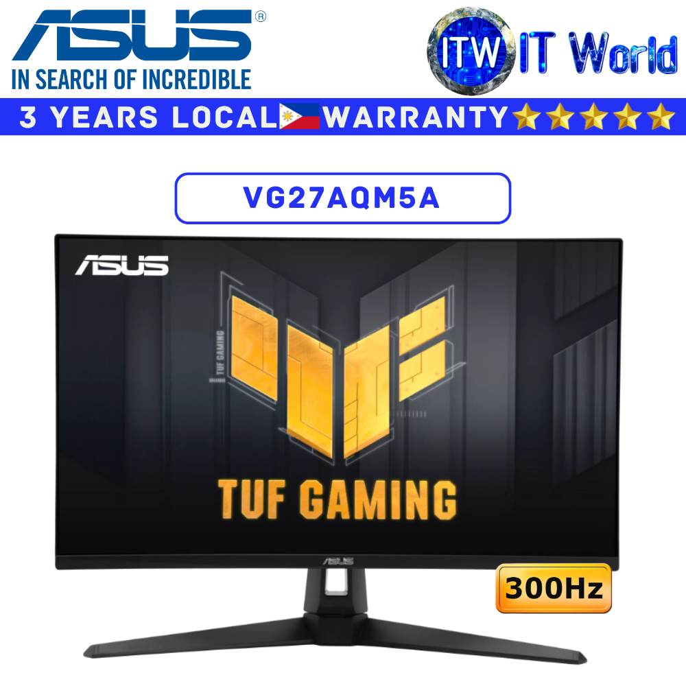 ASUS Gaming Monitor TUF Gaming VG27AQM5A 27" 2560x1440 QHD / 300Hz / Fast IPS / 0.3ms GTG