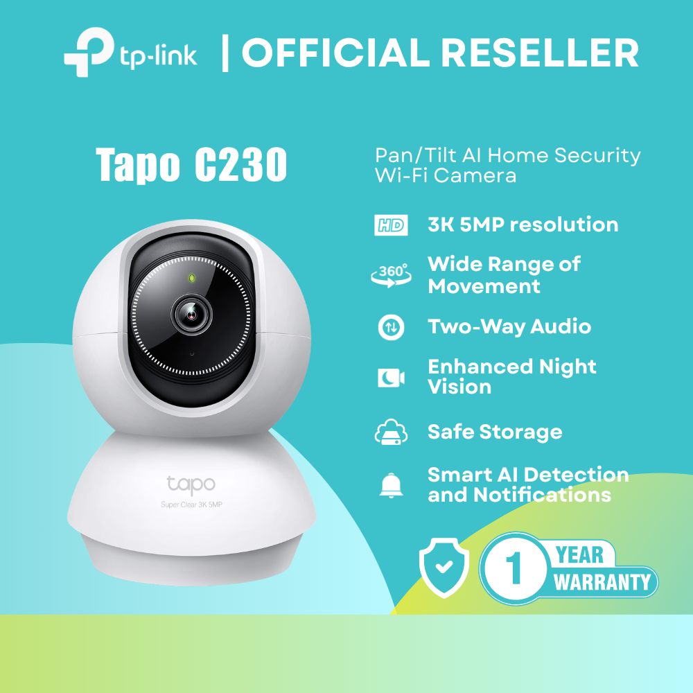 Tapo C230 | 3K 5MP Pan/Tilt AI Home Security Wi-Fi Camera | itw