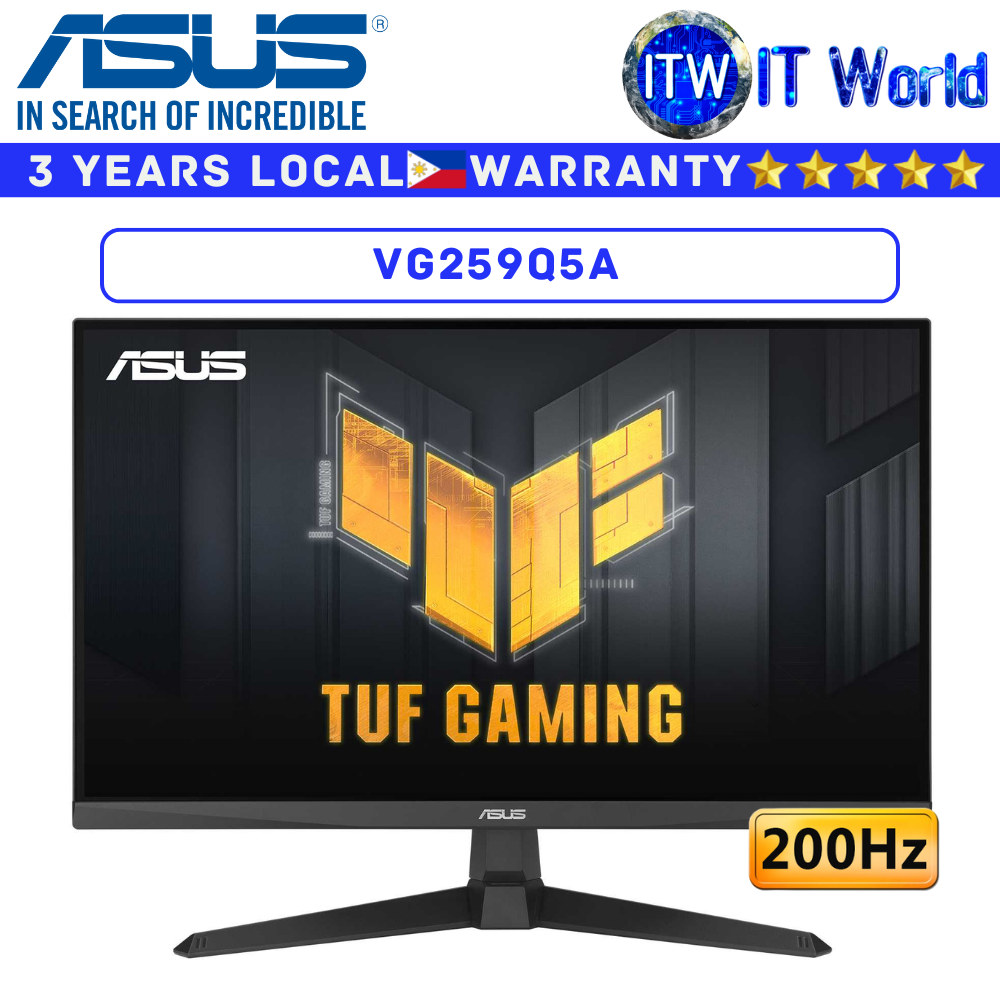 ASUS Gaming Monitor TUF Gaming VG259Q5A 24.5" 1920x1080 FHD / 200Hz / IPS / 1ms GTG, 0.3ms min. / Flicker-free