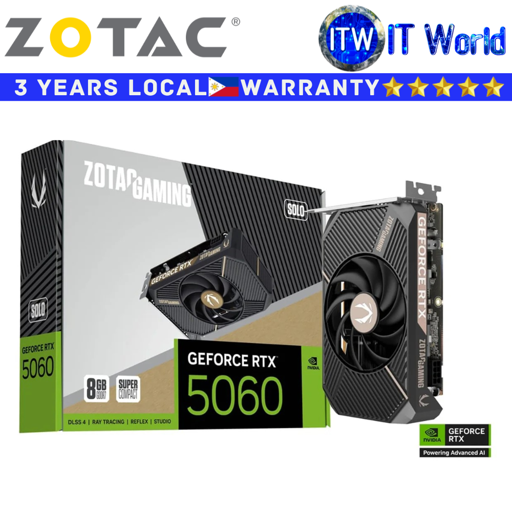 Zotac RTX 5060 8GB GDDR7 SOLO Gaming Geforce Graphic Card (ZT-B50600G-10L)
