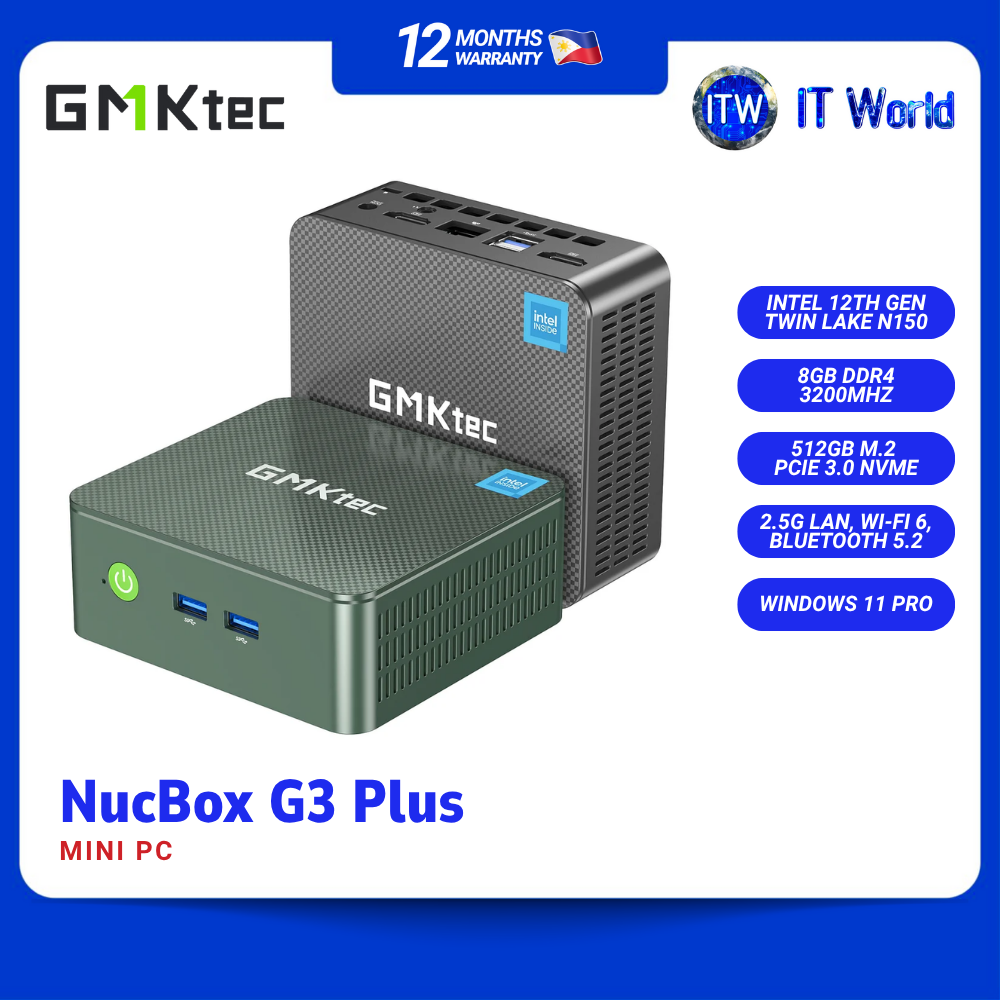 GMKtec NucBox GMKtec NucBox G3 Plus Intel 12th N150 Intel 12th N150 8GB DDR4 512GB NVMe PCIe 3.0 Mini PC Windows 11 Pro itw