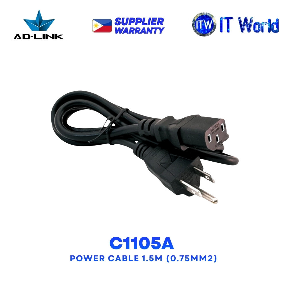 AD-Link C1105A Power Cable 1.5m 0.75mm² 3-Prong Pure Copper Power Cord itw
