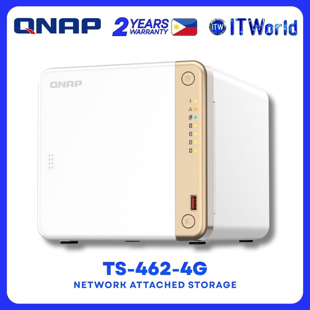 Qnap TS-462-4G Intel Dual-Core 2.5GbE Multimedia NAS with M.2 PCIe Slots and Expandability