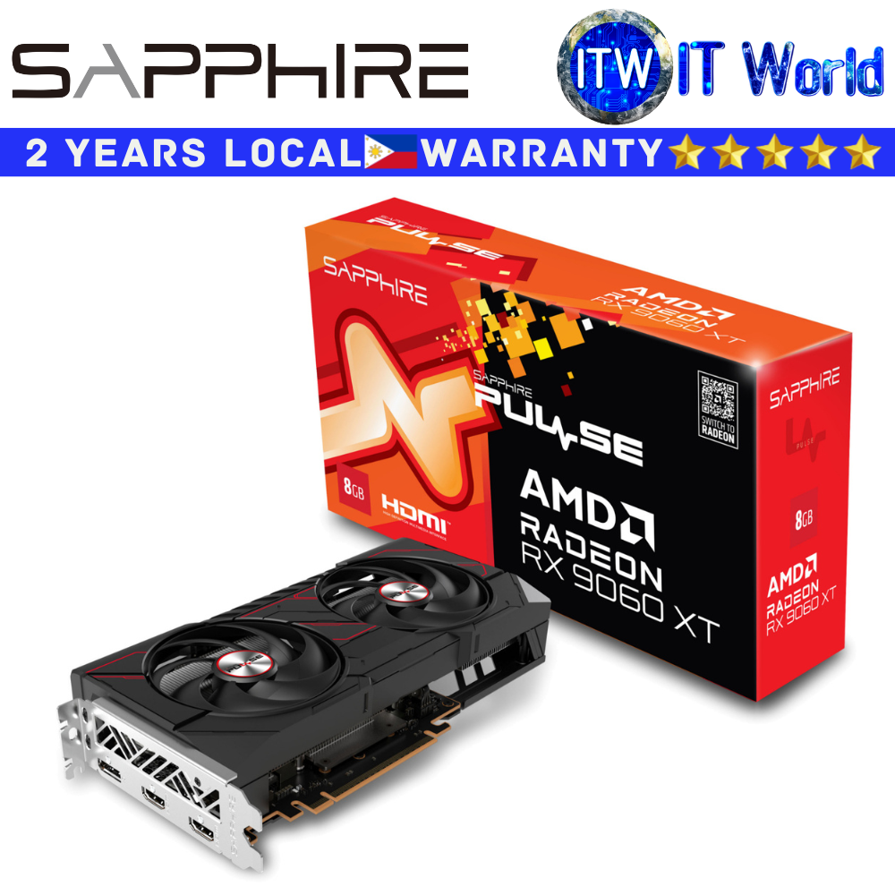 Sapphire RX 9060 XT 8GB GDDR6 Gaming OC PULSE AMD Radeon Graphic Card (SPR-11350-04-20G)