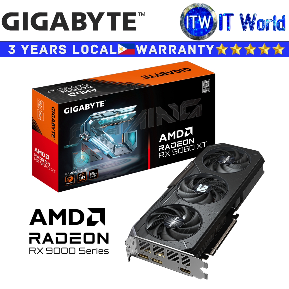 Gigabyte RX9060 XT 16GB GDDR6 Gaming OC AMD Radeon Graphic Card (GV-R9060XTGAMING-OC-16GD)