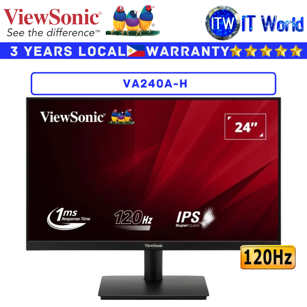 Viewsonic Monitor VA240A-H 120Hz 24" 1920x1080 FHD / IPS / 1ms / Anti-Glare