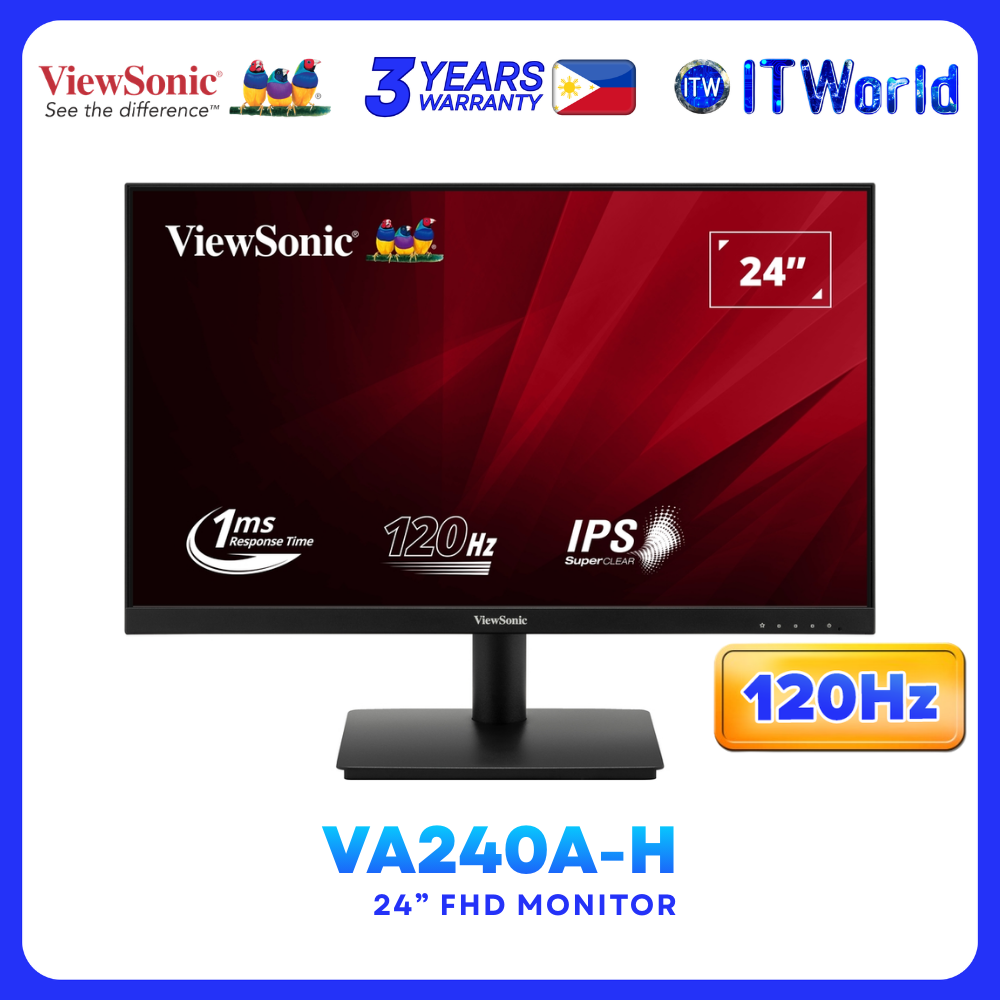 ViewSonic VA240A-H 24" 1920 x 1080 FHD IPS 120Hz 1ms HDMI VGA Monitor