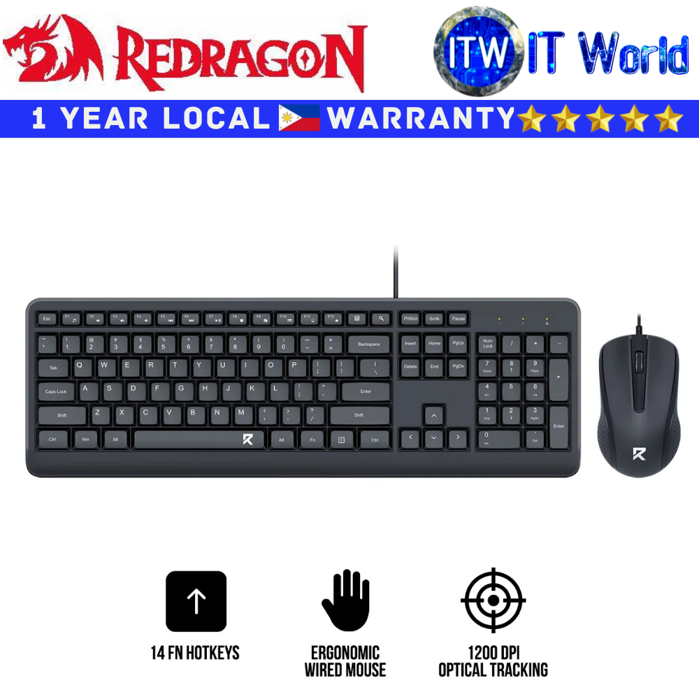 Itw | Redragon BS-7092 Wired Keyboard and Mouse Combo