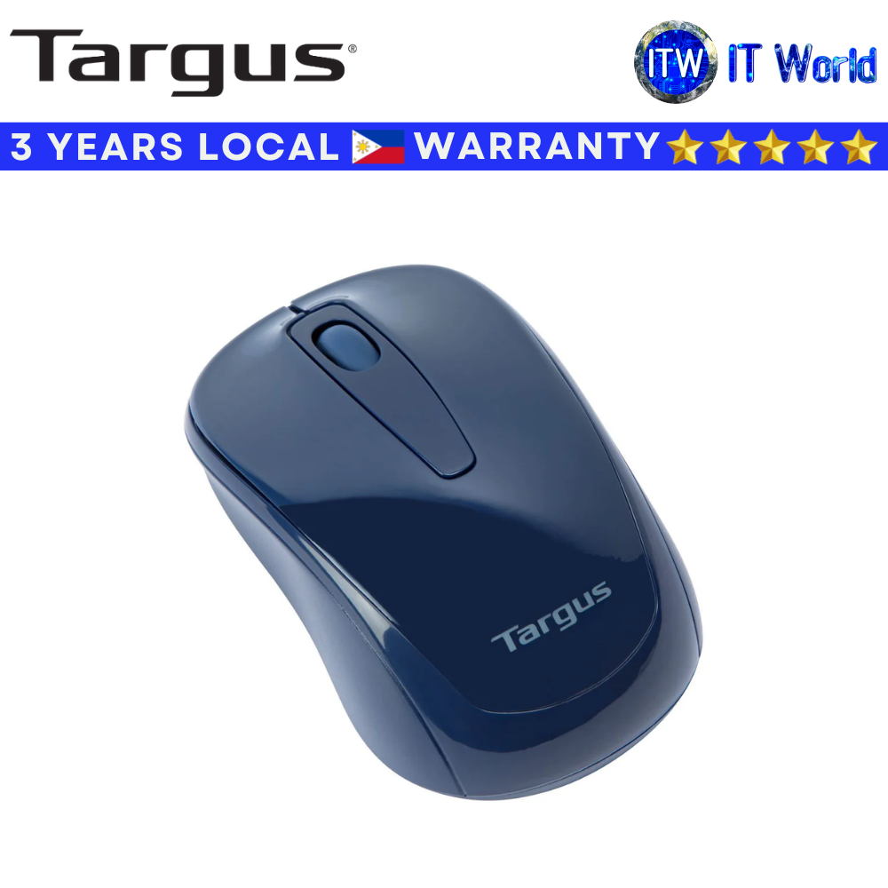 Targus Wireless Ambidextrous Optical Mouse – 2.4GHz Wireless, 1600 DPI - Blue (AMW60003AP)