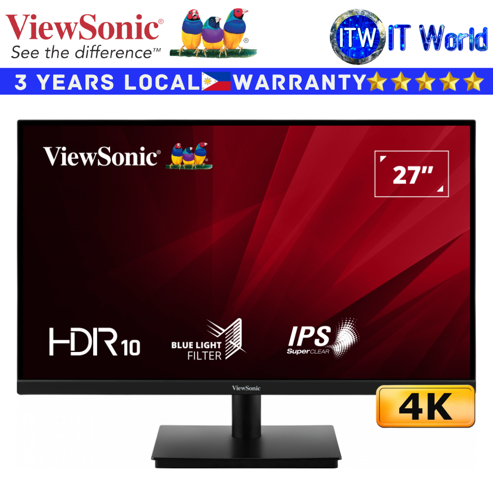 Viewsonic Monitor VA2762-4K 27" 60Hz / 3840x2160 4K UHD / IPS / 4ms GTG / Flicker-free