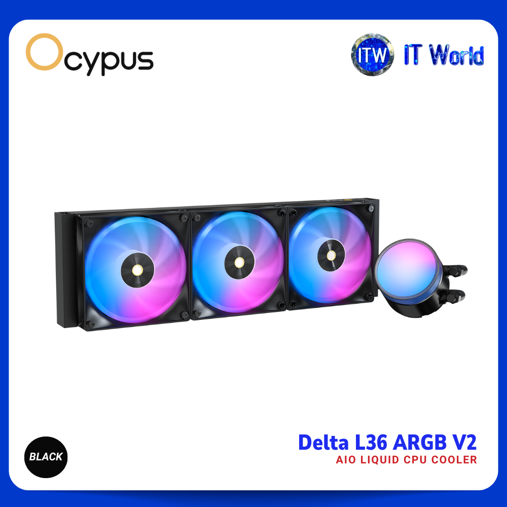 Ocypus Delta L36 ARGB V2 AIO Liquid CPU Cooler | 360mm / Black & White Variants | itw