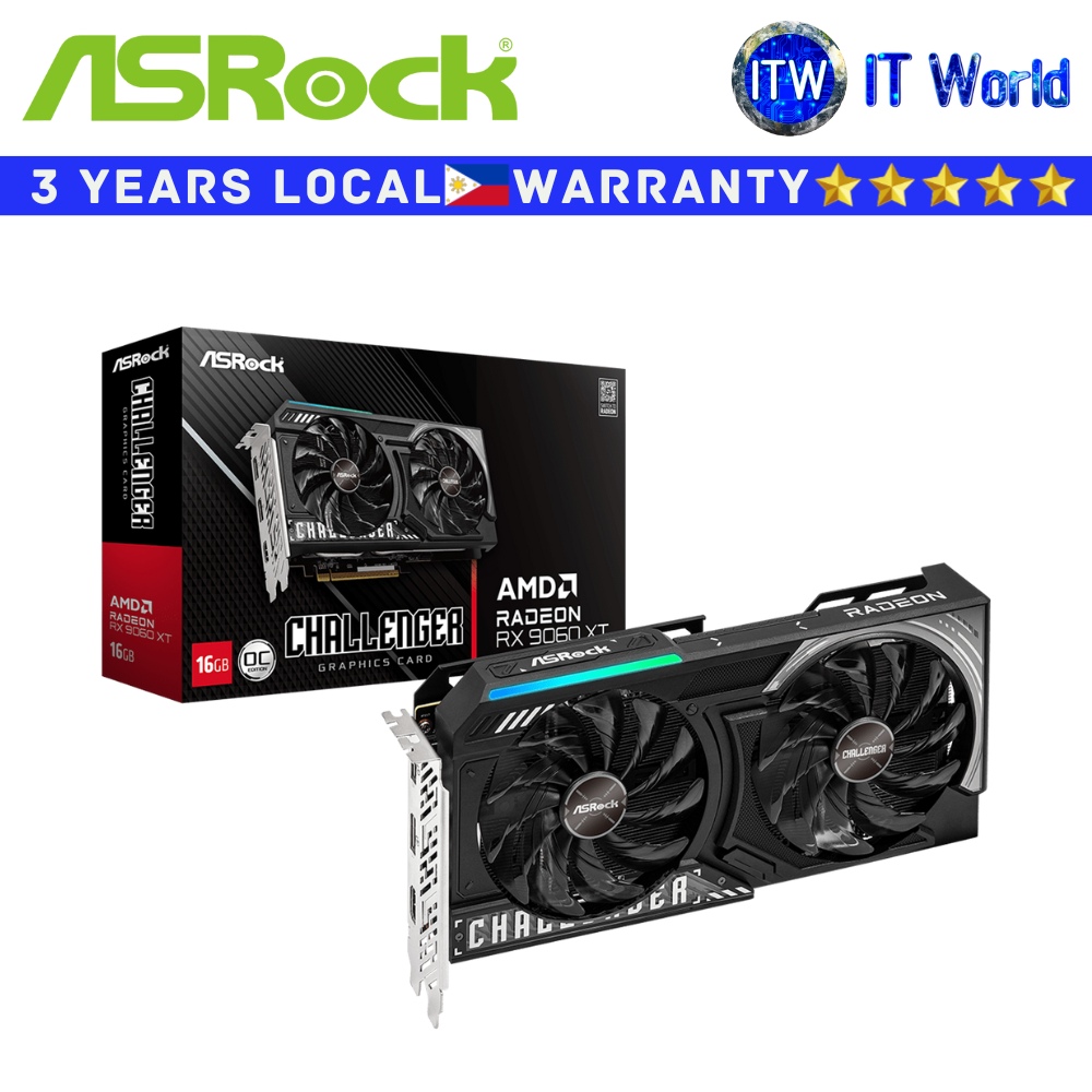 Asrock RX9060 XT Challenger OC 16GB OC AMD Radeon Graphics Card (RX9060XT CL 16GO)
