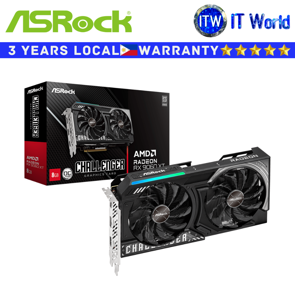 AsRock RX9060 OC 8GB GDDR6 XT Challenger AMD Radeon Graphic Card (RX9060XT CL 8GO)