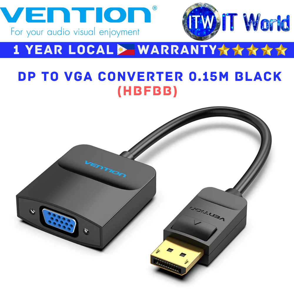 Itw | Vention Adapter HBFBB DisplayPort to VGA Converter 0.15M - Black