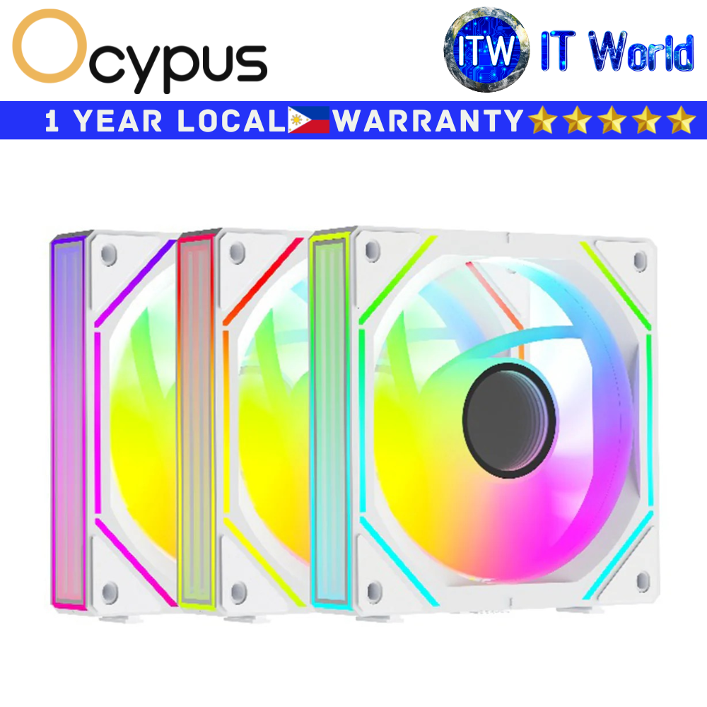 Itw | Ocypus Gamma PC Fan F12 Uni ARGB 3-in-1 Cooling Fan (Black | White)