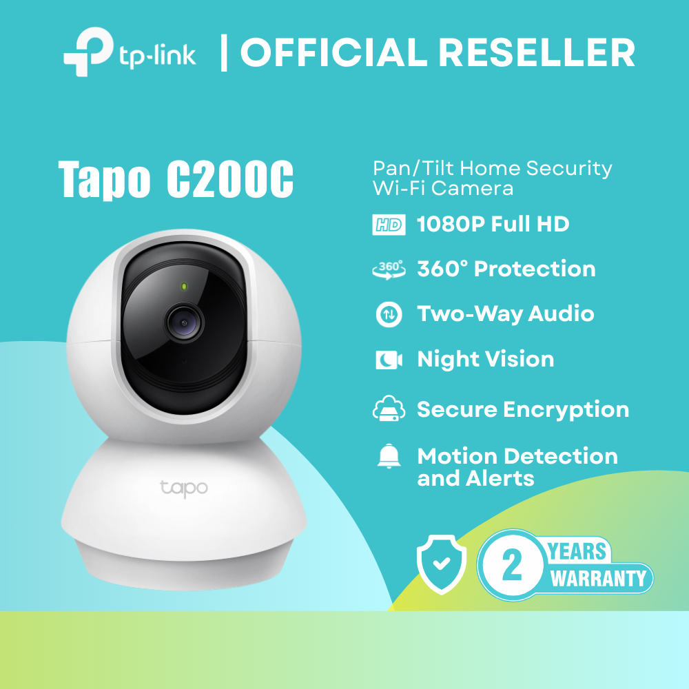 TP-Link Tapo C200C WiFi Camera | HD / Pan-Tilt / Night Vision / Motion Alerts / Two-Way Audio | itw