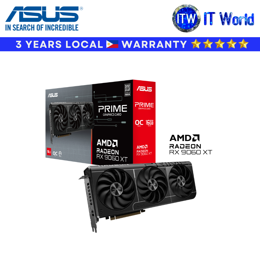 ASUS RX9060 XT 16GB GDDR6 OC Prime AMD Radeon Graphic Card (PRIME-RX9060XT-O16G)