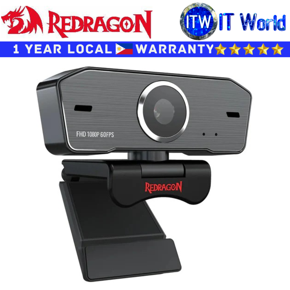Itw | Redragon Webcam Hitman Plus GW801 360° Rotation 60 FPS  1080 Full HD (GW801)