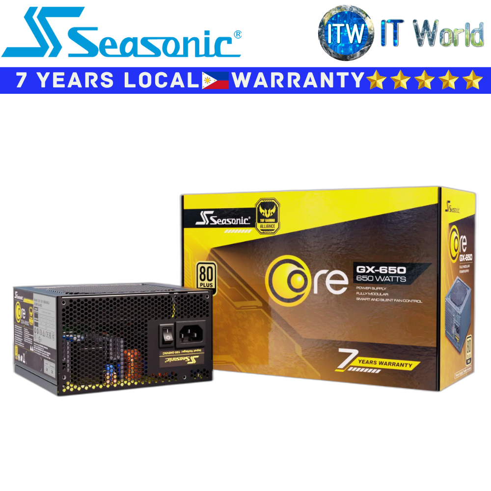 Itw | Seasonic PSU 650W Power Supply Unit Core GX-650 80+ Gold ATX12V Full Modular (SSR-650LX)