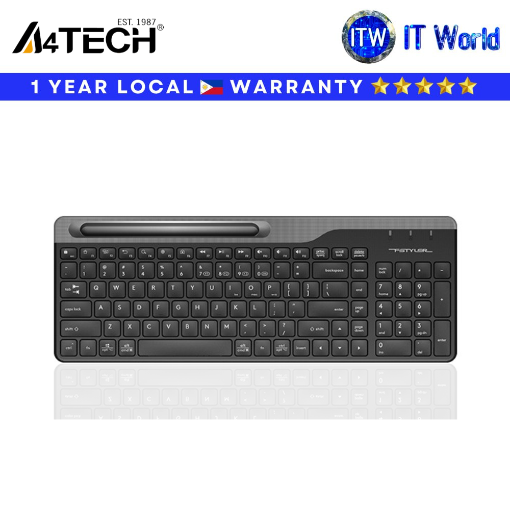 Itw | A4tech FBK25 Bluetooth 2.4G Nano USB Receiver Wireless Universal Keyboard