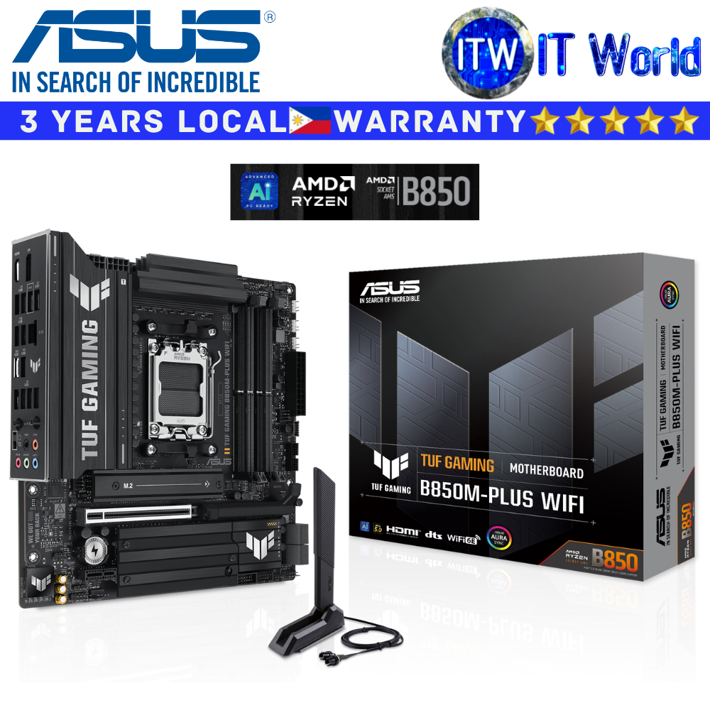 Itw | ASUS Motherboard TUF Gaming B850M-PLUS Wifi micro-ATX AM5 DDR5