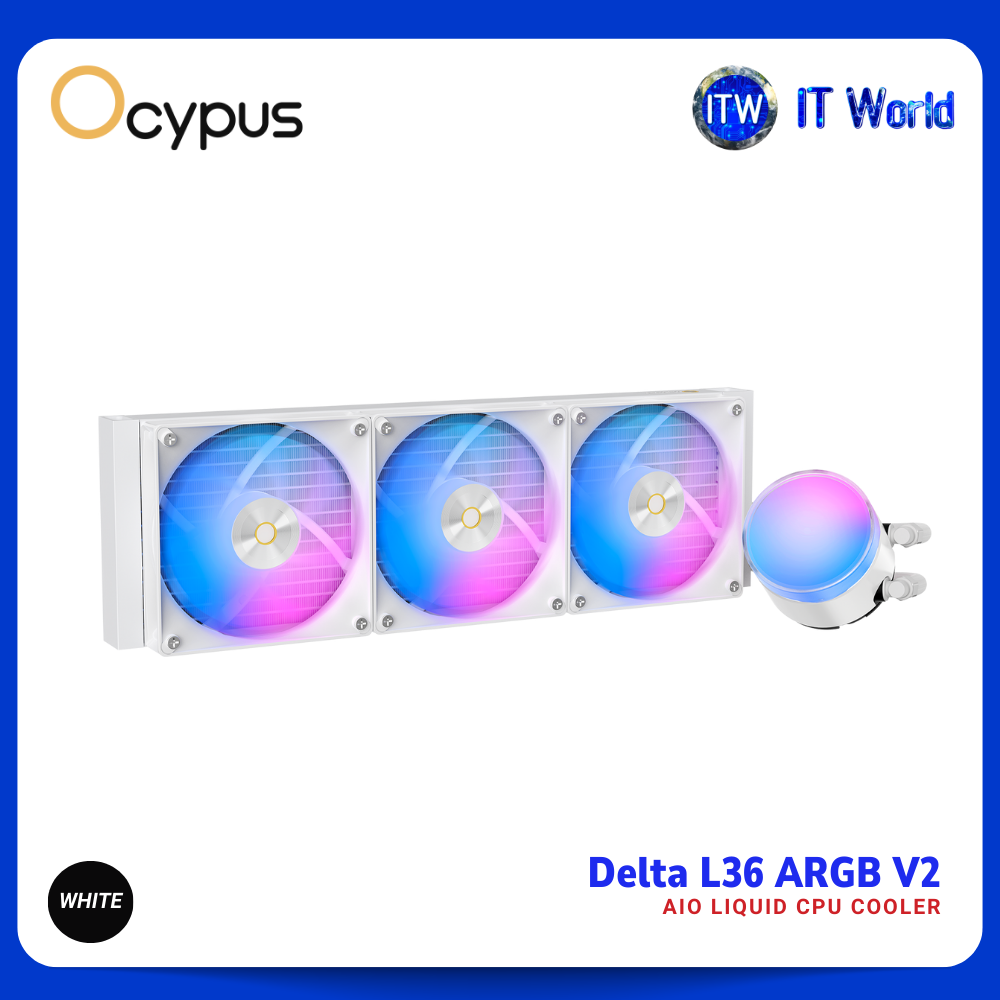 Ocypus Delta L36 ARGB V2 AIO Liquid CPU Cooler | 360mm / Black & White Variants | itw