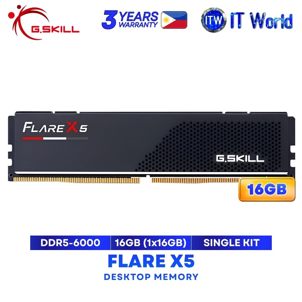 G.Skill Flare X5 16GB (1x16GB) DDR5-6000Mhz Single Kit Desktop Memory F5-6000J3636F16GX1-FX5