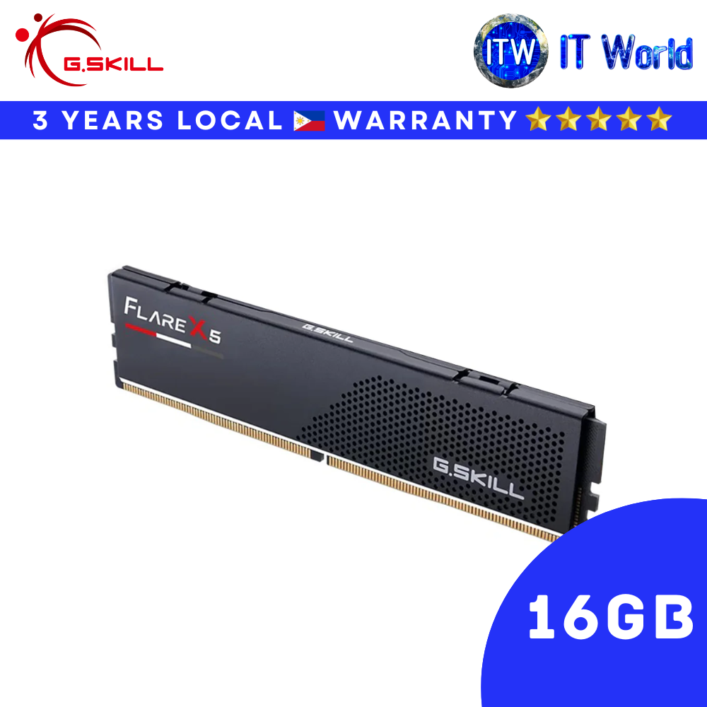G.Skill Flare X5 DDR5 RAM 16GB 6000MHz CL36 XMP & EXPO F5-6000J3636F16GX1-FX5