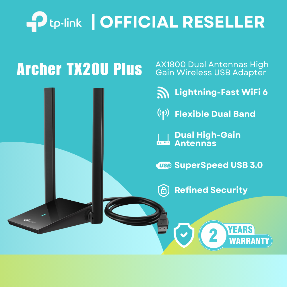 TP-Link Archer TX20U Plus Dual Band Wi-Fi 6 High-Gain Wireless USB Adapter – Dual Antennas | itw