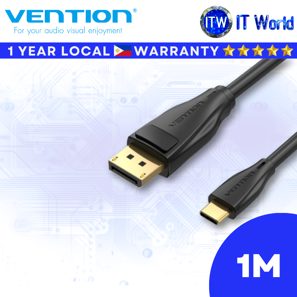 Vention USB-C to DisplayPort Cable 4k 60Hz Gold Plated (1M | 1.5M | 2M)