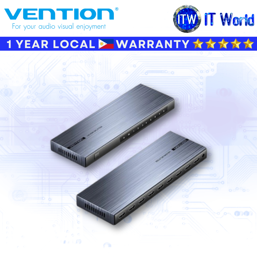 Itw | Vention 4K 1x8 HDMI Splitter Black Aluminum Alloy