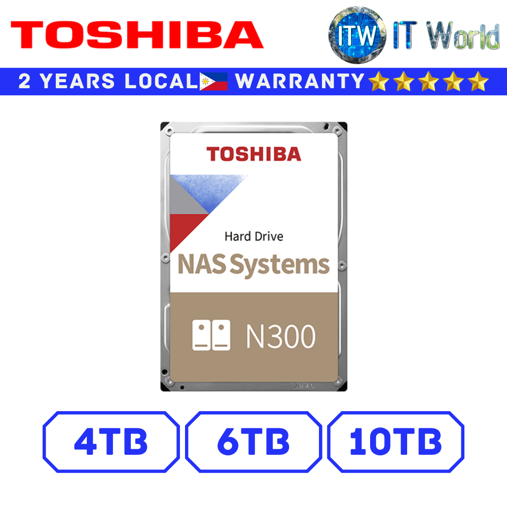 Itw | Toshiba Hard Drive HDD N300 NAS 3.5" SATA 6.0Gbit/s Internal (4TB | 6TB | 10TB)