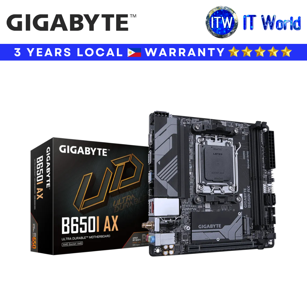 Gigabyte Motherboard DDR5 AM5 B650I AX Mini-ITX / Wi-Fi 6E / PCIe 4.0