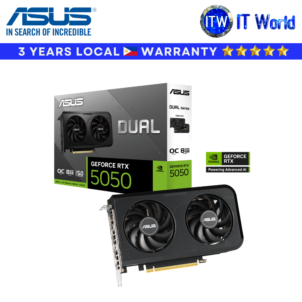 ASUS RTX5050 8GB GDDR6 OC DUAL GeForce Graphics Card (DUAL-RTX5050-O8G) | itw
