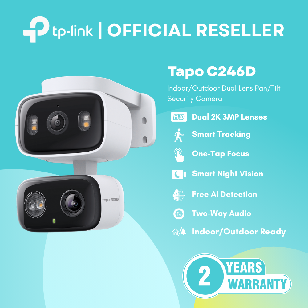 Itw | TP-Link Tapo C246D Indoor & Outdoor Camera 2K Dual Lens /Pan Tilt Outdoor-Ready Smart Tracking