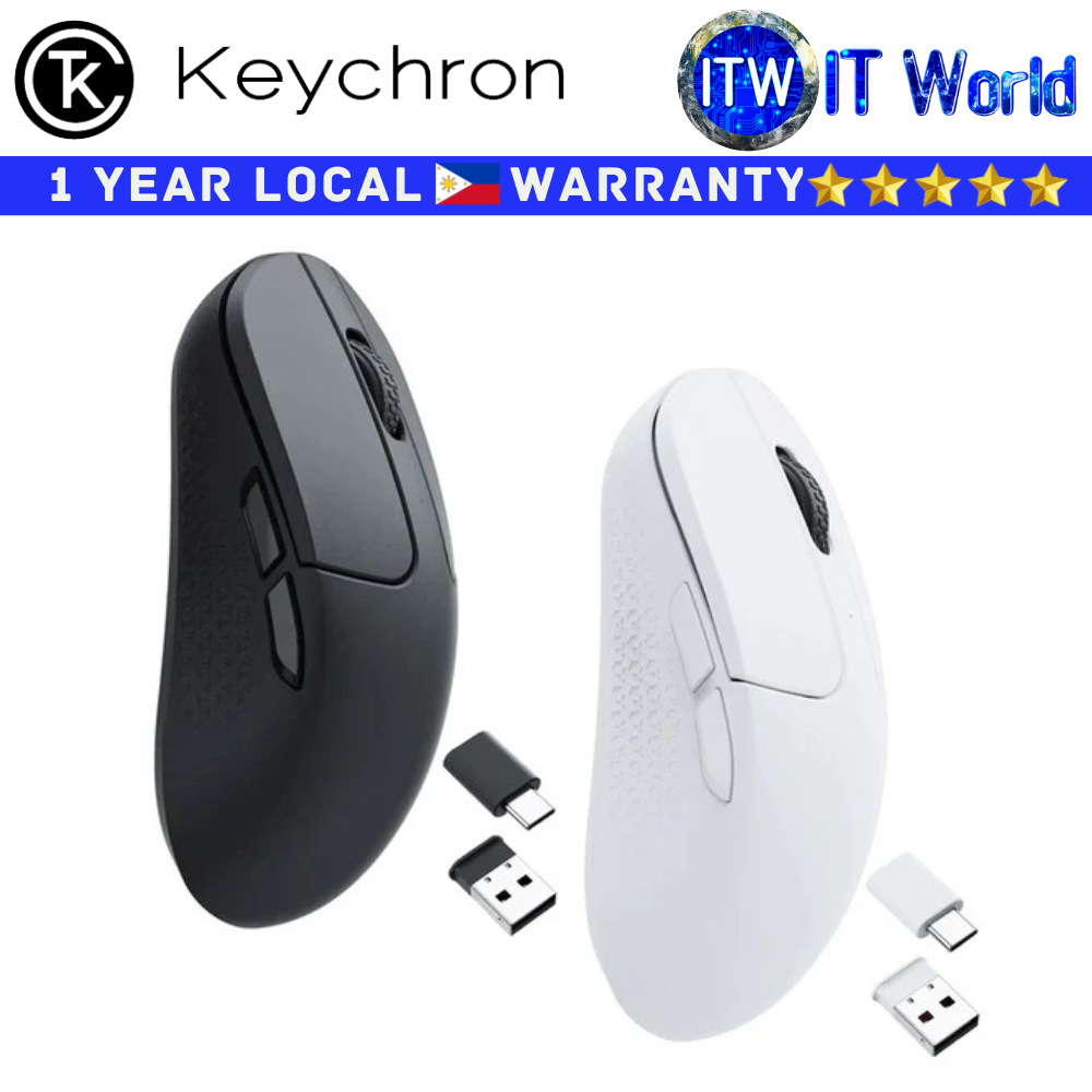 Itw | Keychron Gaming Wireless Optical Mouse M3 Mini Ultra-Lightweight (Black | White)