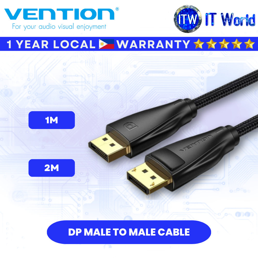 Itw | Vention 8K Gaming DisplayPort HDMI 2.1 Cable Dyanmic HDR Support Male to Male Cable (1M | 2M)