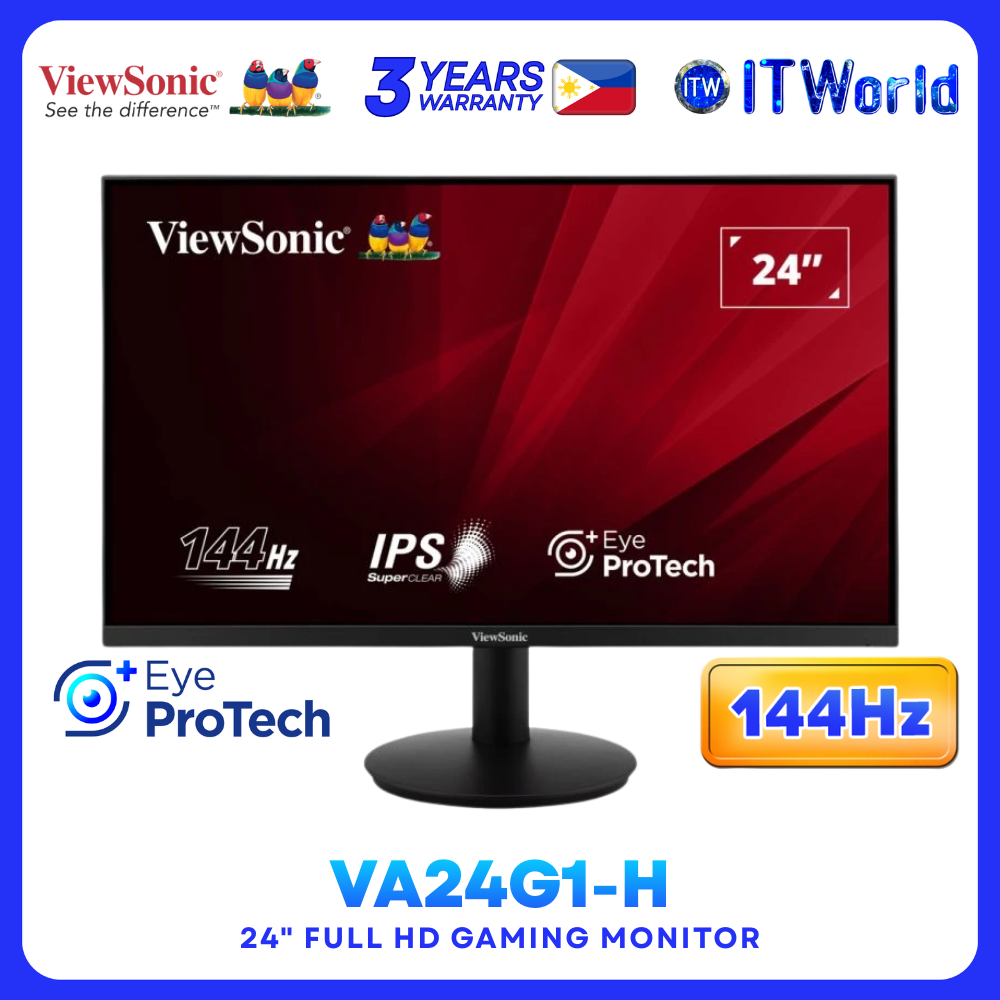 ViewSonic Gaming/Office Monitor VA24G1-H 24" /FHD /IPS /144Hz /1ms /Eye ProTech+ - (VA24G1-H)