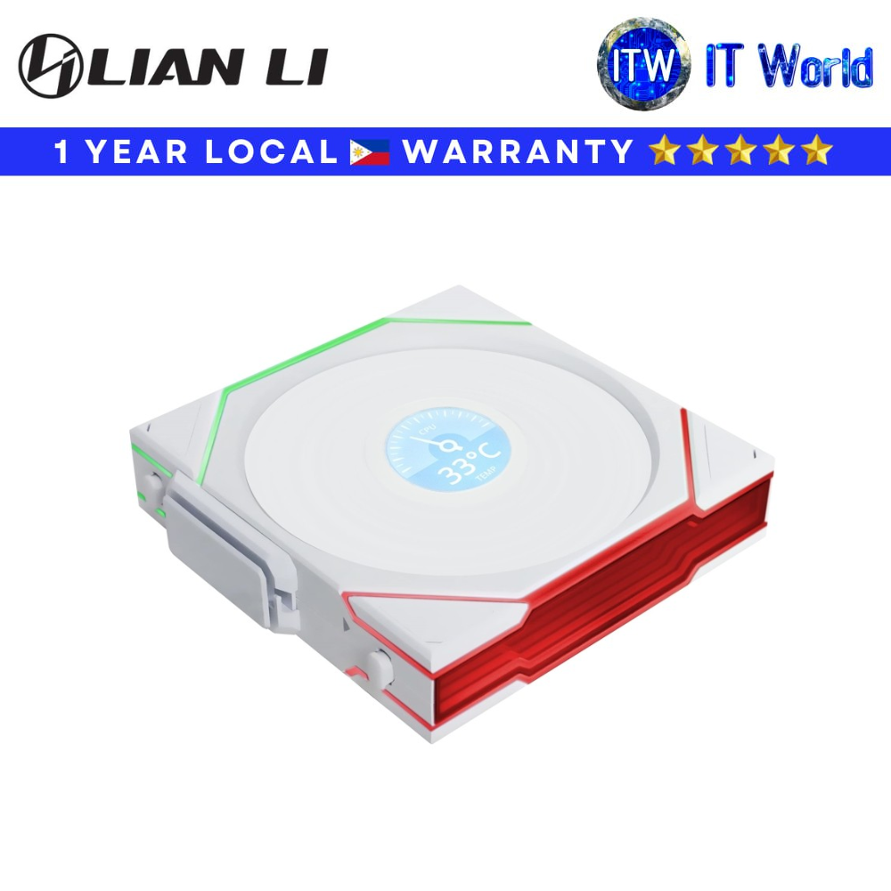 Itw | Lian Li Computer PC Fan 1x120mm UNI FAN TL Reverse Wireless LCD RGB Case Fan (Black | White)