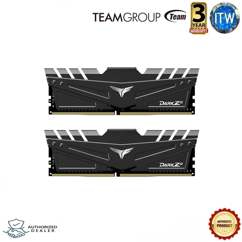 TEAMGROUP T-Force Dark Za (for AMD Ryzen) 16GB Kit (2 x 8GB) 3200MHz (PC4-25600) CL 16 288-Pin DDR4 SDRAM Desktop Gaming Memory Module Ram - Black - TDZAD416G3200HC16CDC01