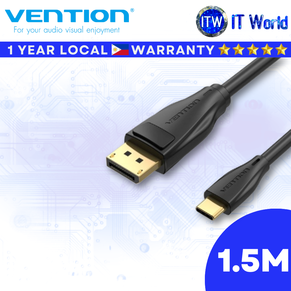 Vention USB-C to DisplayPort Cable 4k 60Hz Gold Plated (1M | 1.5M | 2M)