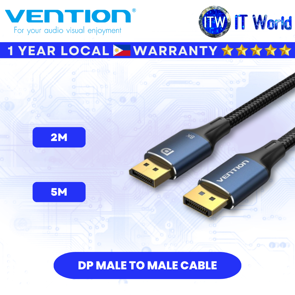 Itw | Vention 8K Gaming DisplayPort 1.4 HD Cable Dyanmic HDR Support Male to Male Cable (2M | 5M)