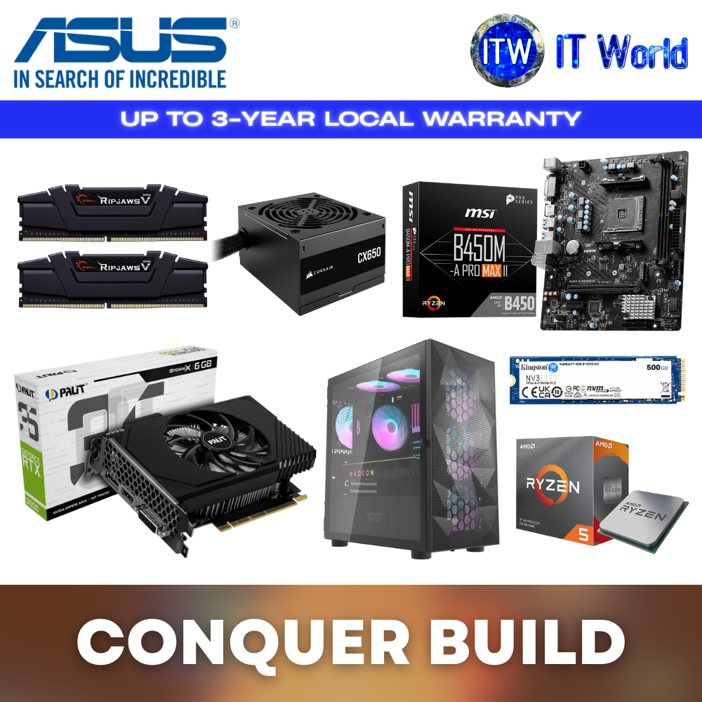 [PC Build] Conquer Build | Ryzen 5 5600 / RTX 3050 / 16GB RAM / 500GB NVMe SSD | itw