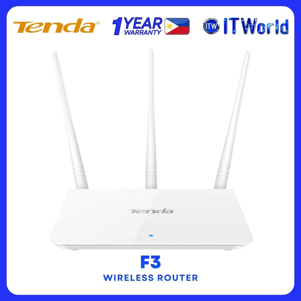 Tenda F3 Wireless N300 Wi-Fi Router / 300Mbps Speed / 3 Antennas / Home and Office Use