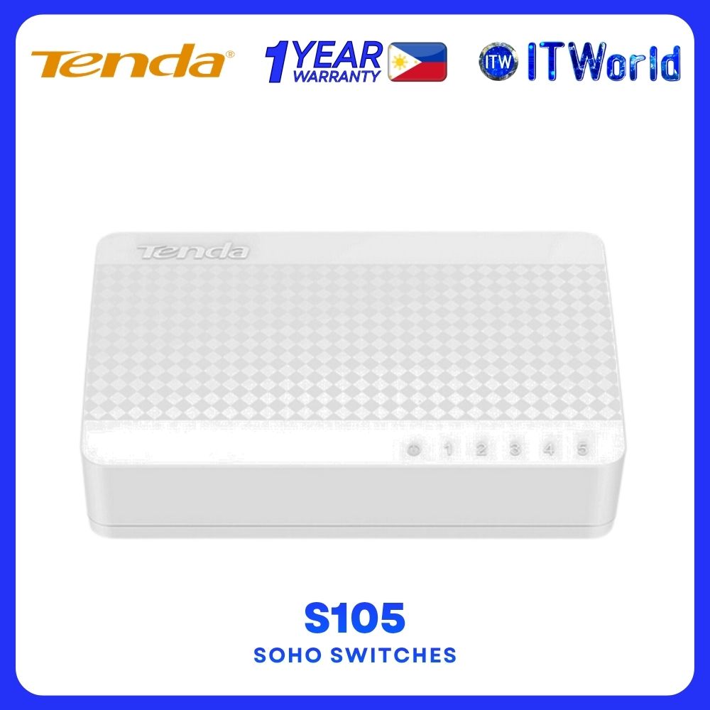 Tenda S105 v10 5-Port 10/100Mbps Ethernet Switch Desktop/Wall Mount